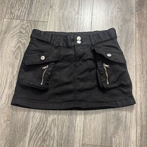 Black Mini Skirt with Pockets